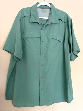 Guide Series Men's Casual Short-Sleeve Button-Down Shirt in Seafoam Green